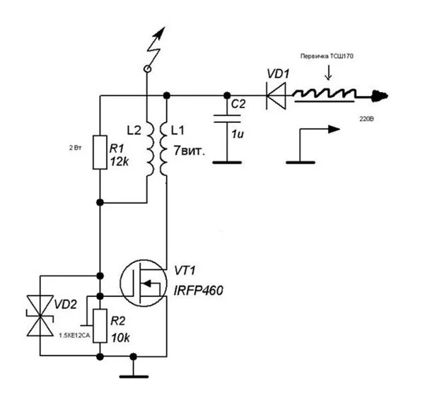 Качер бровина схема. Качер Бровина на полевом транзисторе. Качер Бровина схема 220. Качер Бровина схема irfp460. Качер на полевом транзисторе схема.