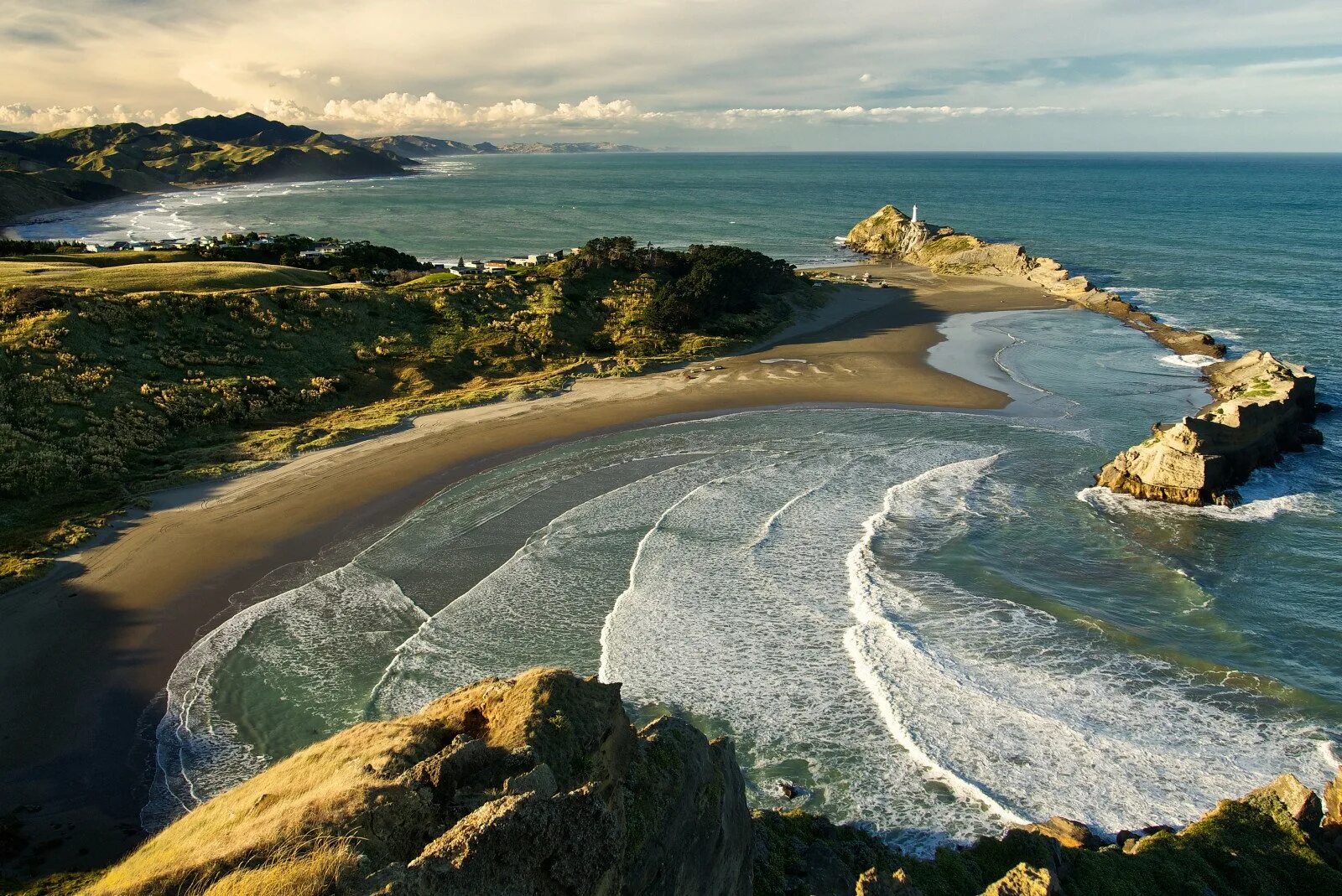 Новая Зеландия Атлантический океан. Куршская коса Маяк. Бухта Хорсшу Калифорния.