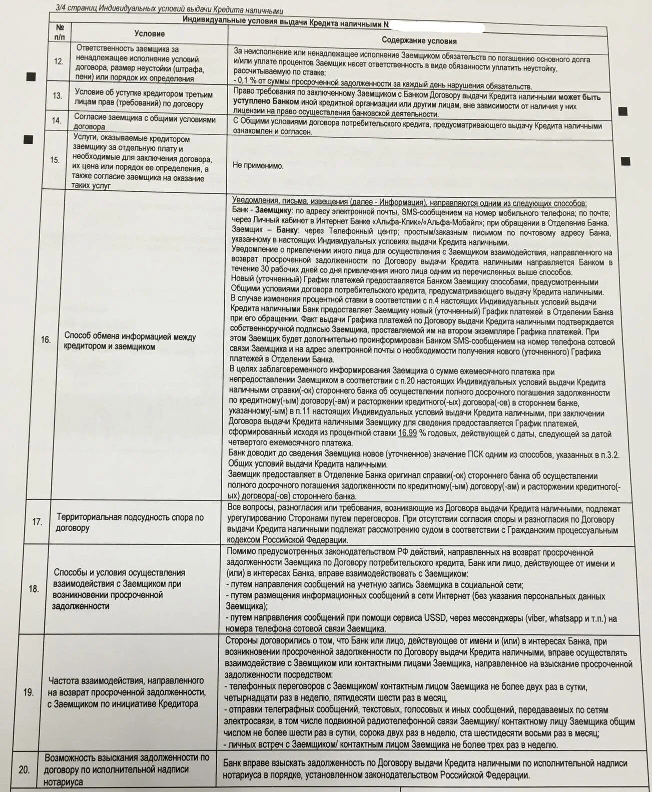 Индивидуальные условия кредитного договора. Кодовое слово Альфа банк в договоре. Договор кредита Альфа банк. Кредитный договор пример.