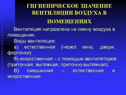Вентиляция гигиена