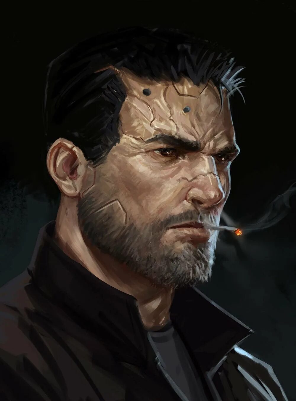 Лицо под шрамом. Киберпанк 2077 портрет. shadowrun портреты персонажей. cyberpunk 2077 art наемник. мужчина со шрамом на лице арт.
