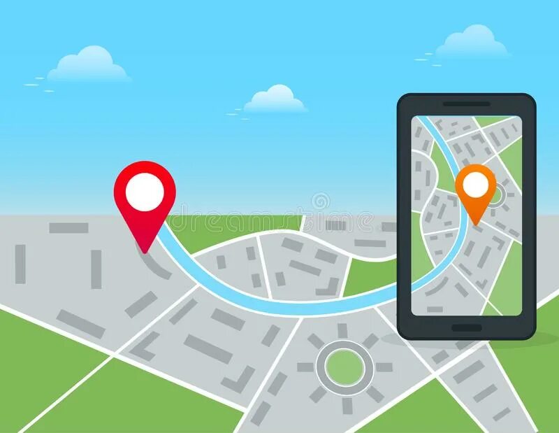 Gps location tracker. Фон геолокации для приложения. изометрическая карта города с мобильным приложением gps навигации. приложение геолокации для игры. location tracker.