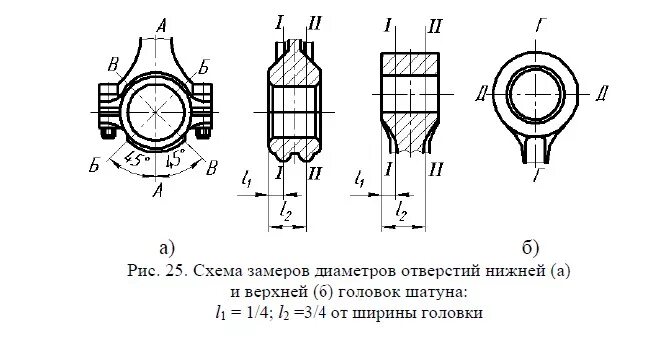 Нижние отверстия одинаковых. Схема обмера верхней головки шатуна. Дефектация шатуна. Карта дефектовки шатуна. Дефектовка шатуна.