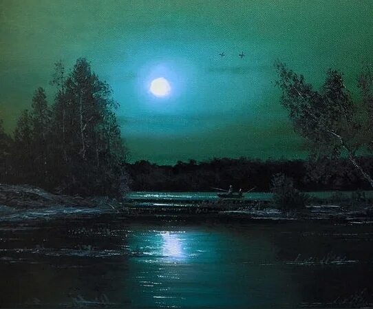 Луна в тумане. Бунин серп луны под тучкой длинной. Лунная ночь над рекой живопись. Ночной пейзаж с месяцем. Луна сквозь туман.