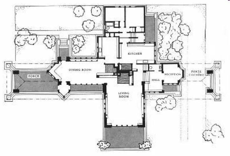 Райт дома планировки Frank Lloyd Wright. Ward Willits House. Highland Park, Illinois. 1902 #architect
