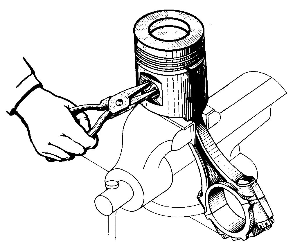 Снятие поршней. Приспособление для запрессовки поршневого пальца ВАЗ 21083. Стопорное кольцо поршневого пальца ВАЗ. Приспособление для запрессовки поршневых колец ВАЗ. Приспособление для установки стопорных колец поршневого пальца BRP.