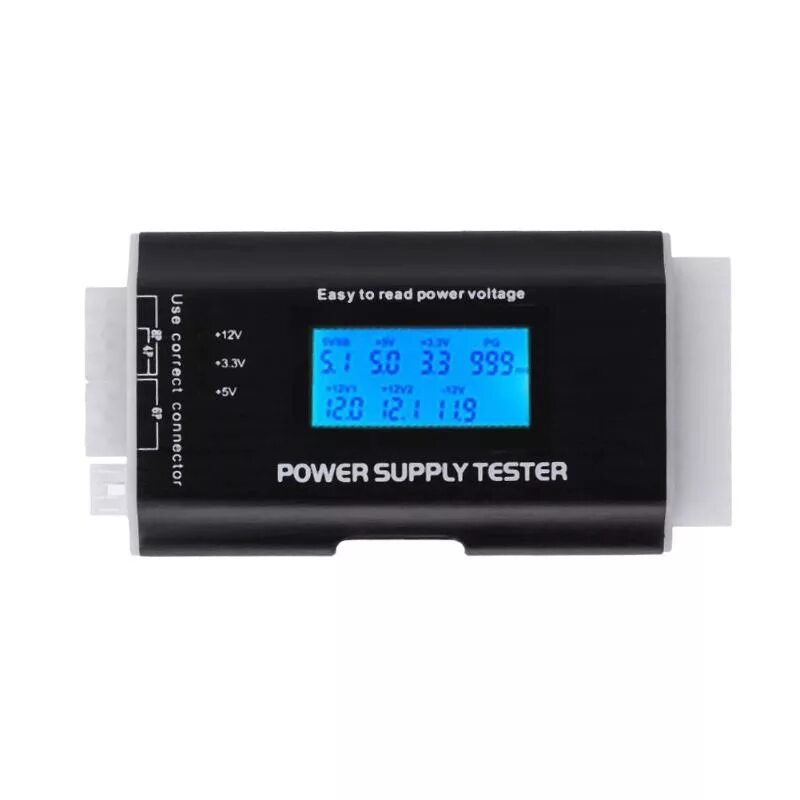 Тестер питания для компьютера. Power supply tester pg 120 ms. тестер atx. связь бк тестер.