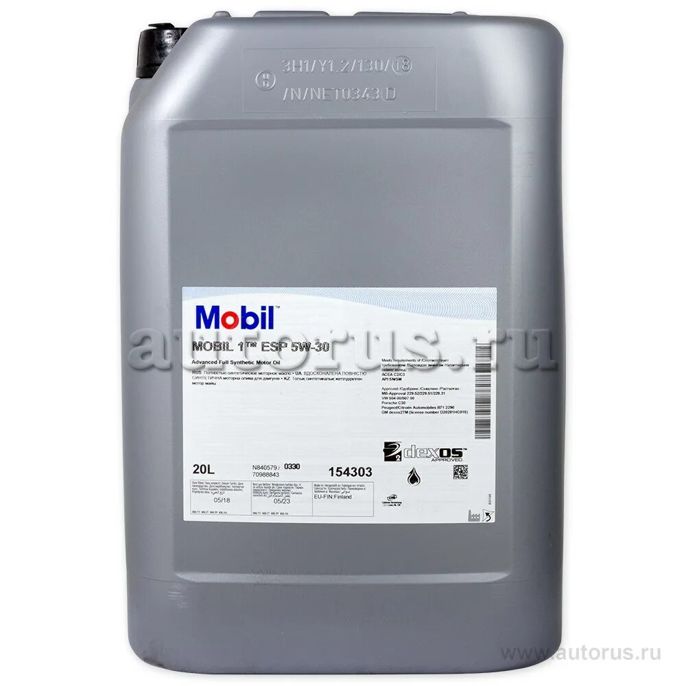 Mobil ESP 5w30 20л. Mobil 1 ESP 5w-30 (20 л.). Mobil 154303. Mobil ESP 5w30 20 литров. Авторусь масло 5w30