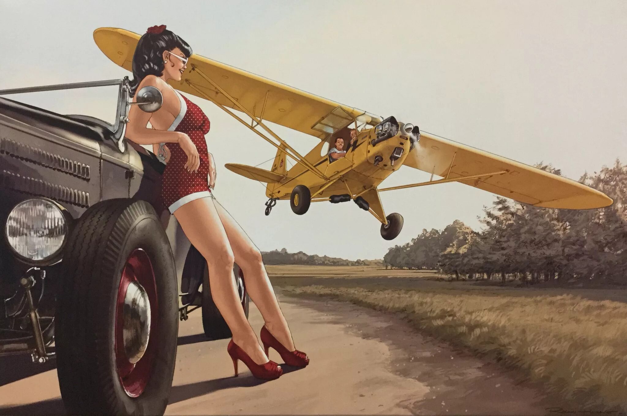 Пин ап мобильная версия fun. Romain Hugault Pin up Wings. Художник Romain Hugault. Romain Hugault Art. Пин-ап ретро самолеты.