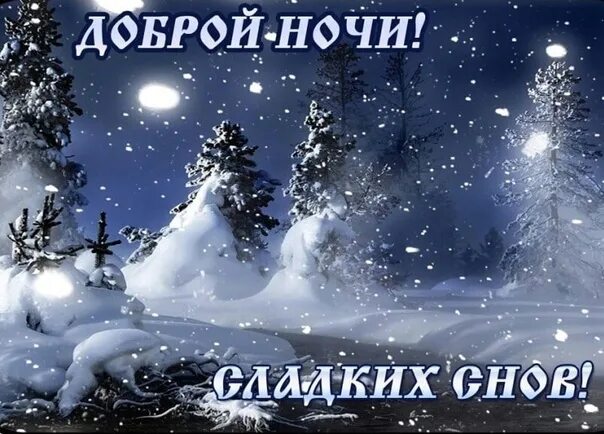 Доброй зимней ночи сладких. Спокойной зимней ночи.