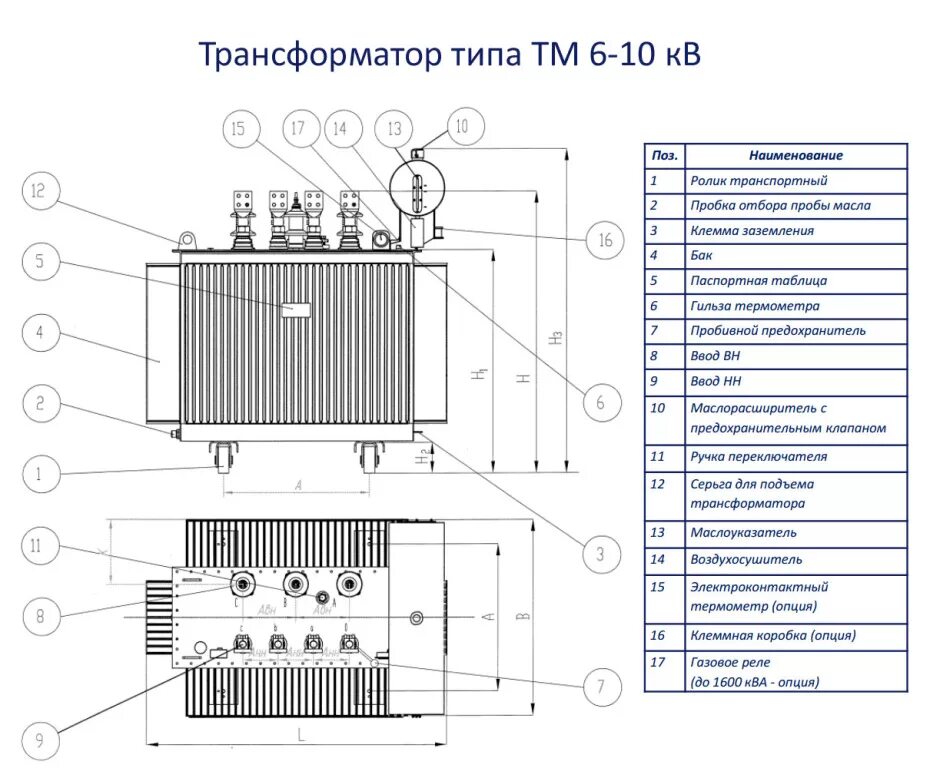 Исполнение трансформатора