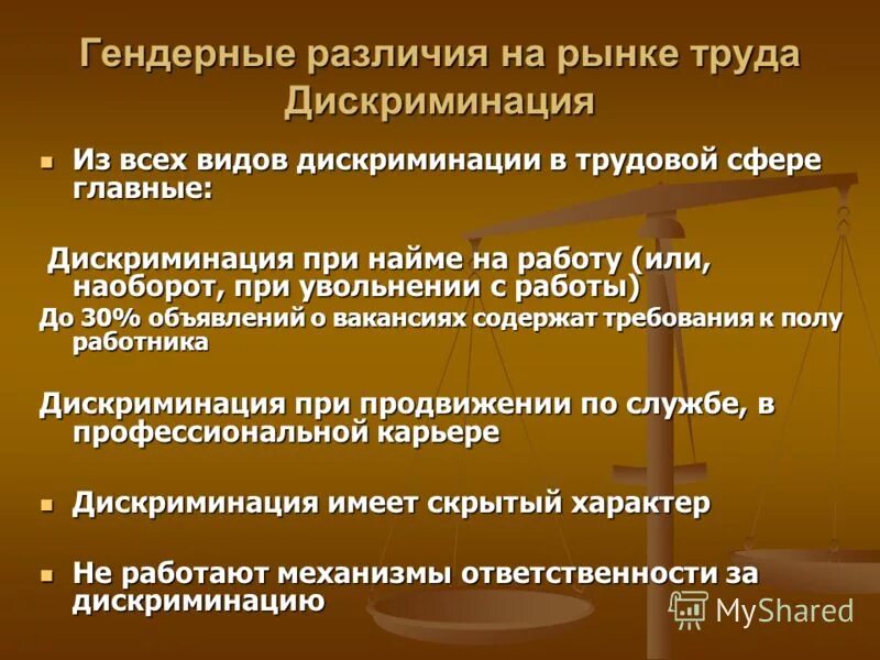 Гендерный фактор на рынке труда. Дискриминация на рынке труда. Гендерная дискриминация. Гендерная дискриминация в сфере труда.