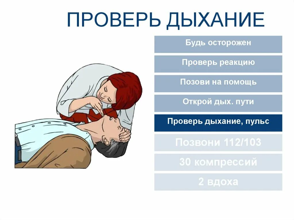 Открыть дыхательные пути. Проверить дыхательные пути. Первая помощь дыхание.