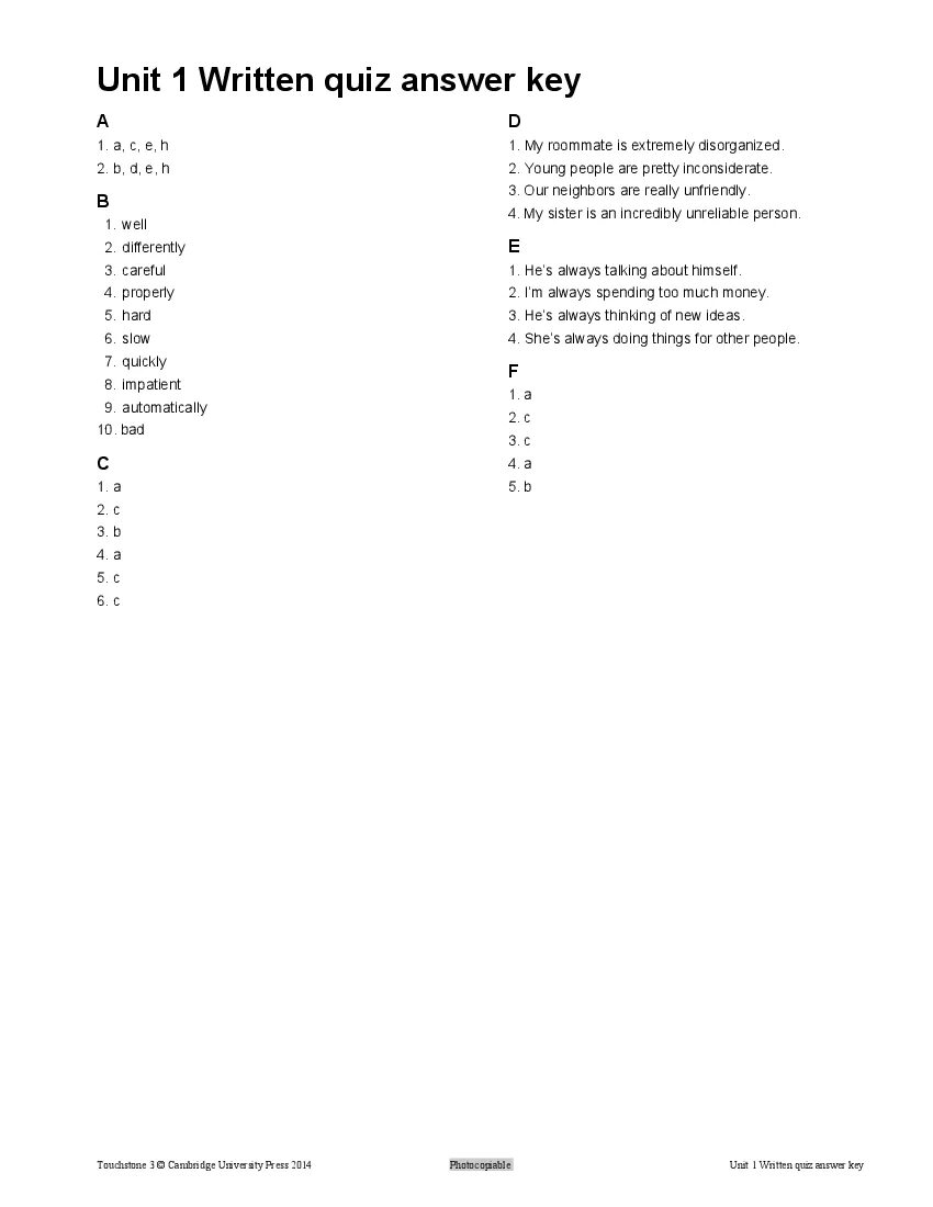 Unit 5 written Quiz Touchstone 3 ответы. Touchstone 3 Unit 6 written Quiz ответы. Written Test 3 Touchstone 2 ответы. Written Test 3 Touchstone 3 ответы. 3 in 1 quiz