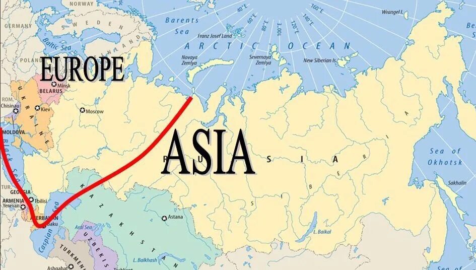 Russia in europe and asia