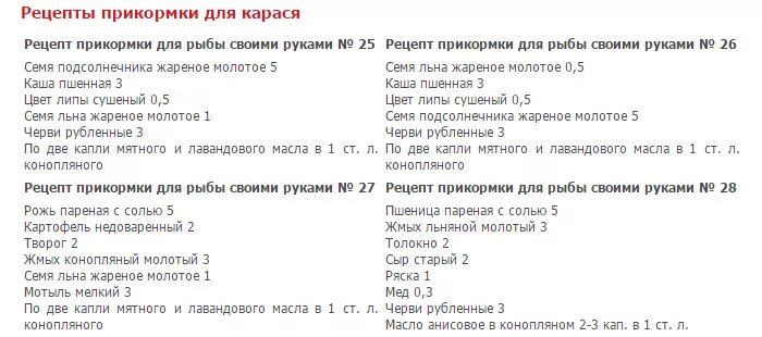 Приманка для карася своими руками рецепты