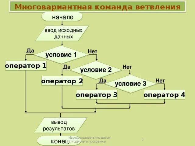 Операторы множественного ветвления. Операторы множественного ветвления