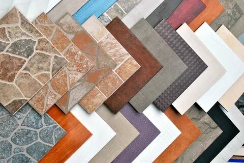 Various decorative tiles samples. 