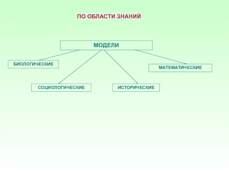 Знания виды знаний модель знаний. Классификация моделей по области знаний. По области знаний. Модели по области знаний примеры. Виды биологических моделей.