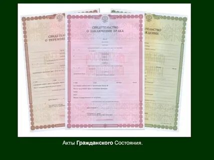 Документы гражданского состояния