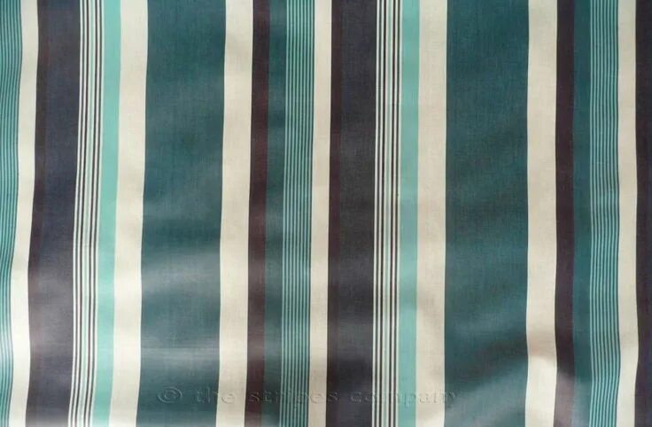 Teal Striped Oilcloth Fabrics Wipeable Stripe Fabrics Swing Stripes Oil cloth, S