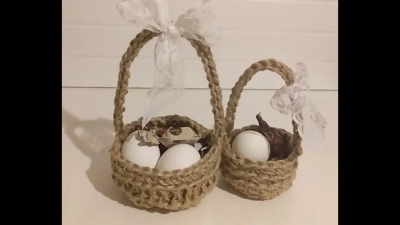 Пасхальная корзинка из джута. Пасхальная корзинка своими руками. Пасхальная корзина из джута. Пасхальнаякарзинка из джута. Пасхальная корзинка из джута.