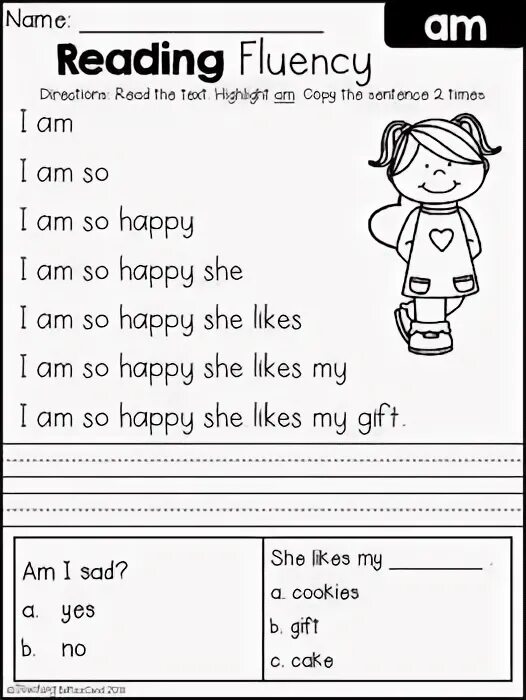 Easy reading 2. Reading Fluency. Reading Fluency for Kids Worksheets. Reading Fluency Worksheets. Worksheet easy reading.