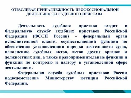 Служба судебных приставов орган исполнительной власти