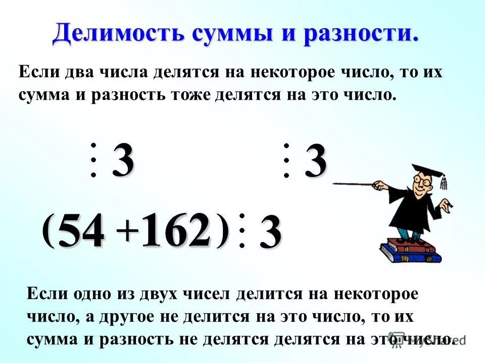 Разность чисел делится на 3. Делимость суммы и разности. делимость суммы и разности чисел. делимость суммы разности и произведения. делимость суммы и разности чисел 6 класс.