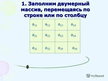 Заполнить двумерный