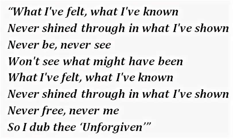 Unforgiven 2 текст