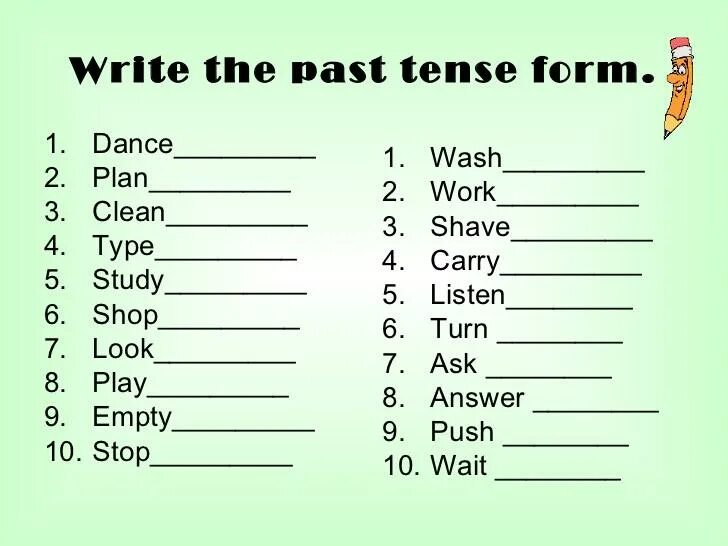 Verb forms exercises