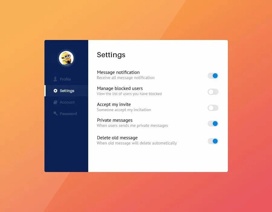 Setting 7. Настройки дизайн. settings ui design. ux настройки. настройки ui.