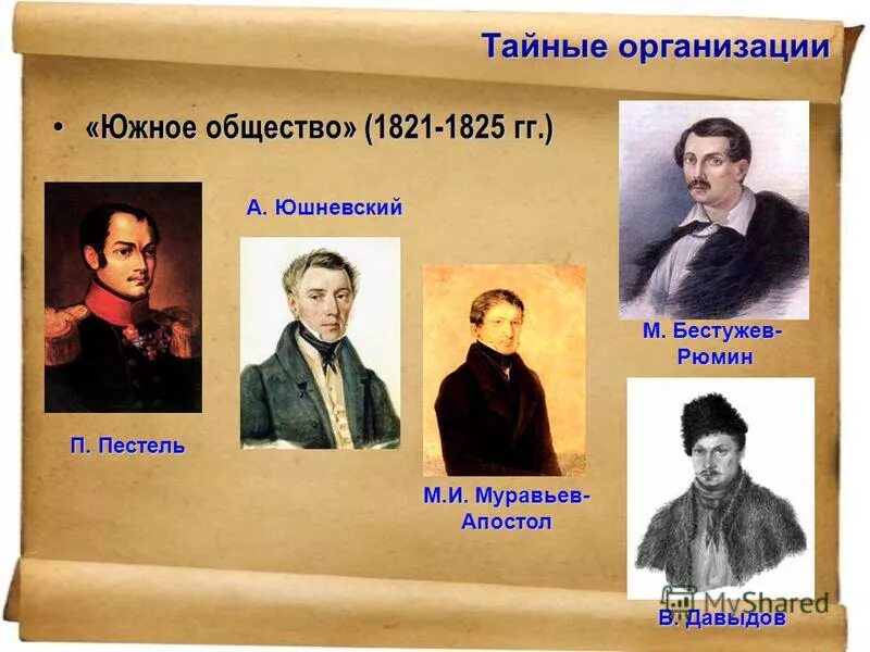 Руководитель южного общества декабристов. Южное общество Декабристов участники. Южное общество 1821-1825 Украина руководители. "Южное общество". 1821-1825гг. Тайные организации Декабристов Южное общество.