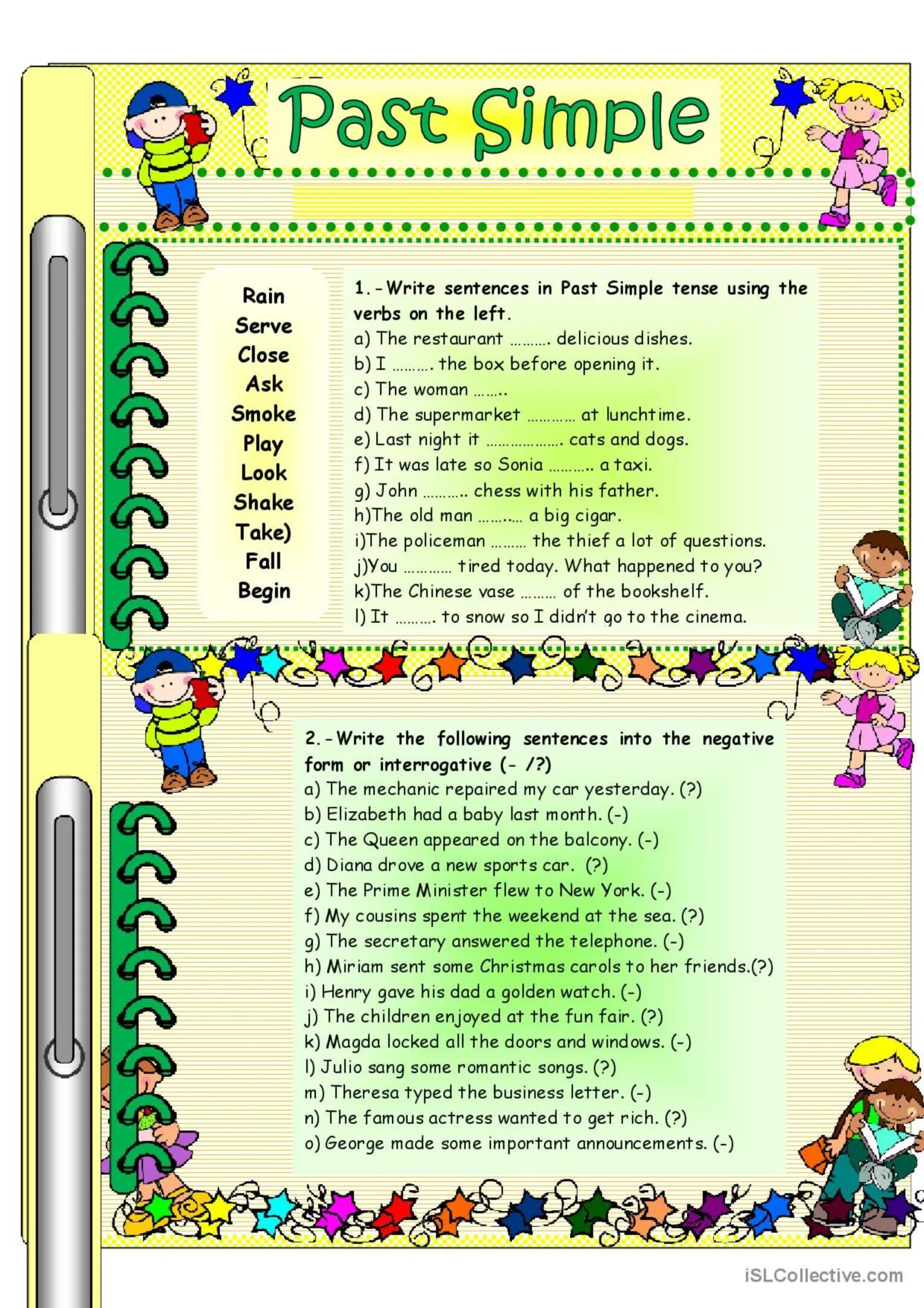 Question sentences exercises