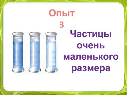 Примеры опытов показывающих что частицы