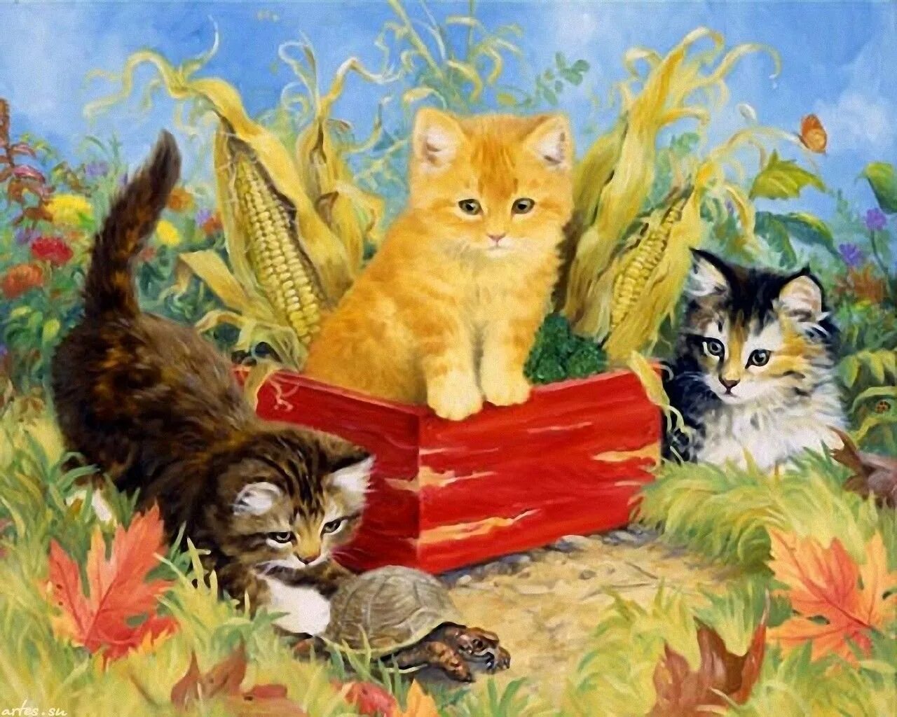 Художница Linda Picken. Котенок живопись. Картина котики. Picture me cats