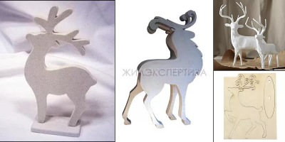 объемный олень из картона большой