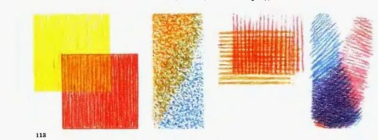 Приемы рисования цветными карандашами. Красочные штрихи. Штрихи цветными карандашами. Смешение цветных карандашей. Упражнение маркер
