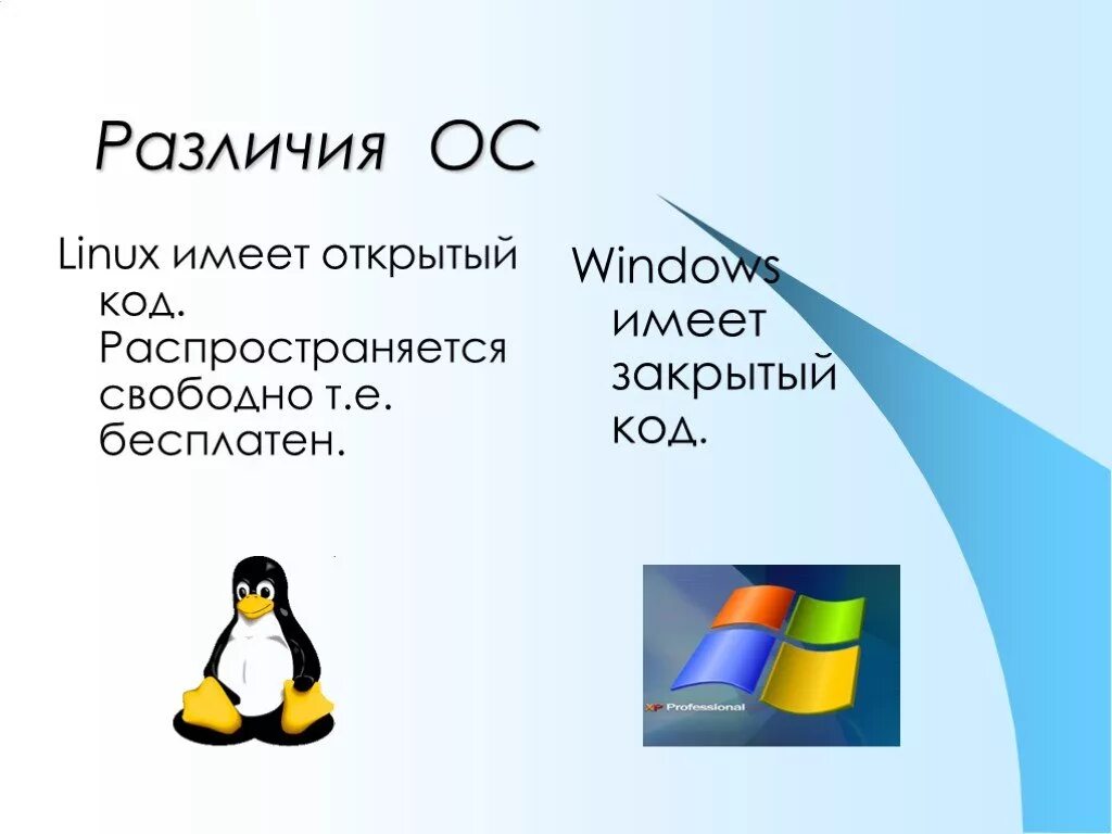 Windows linux являются системами. Характеристики операционных систем семейства windows, linux.. ос линукс отличие от виндовс. отличия ос виндовс от ос линукс. структура ос linux.