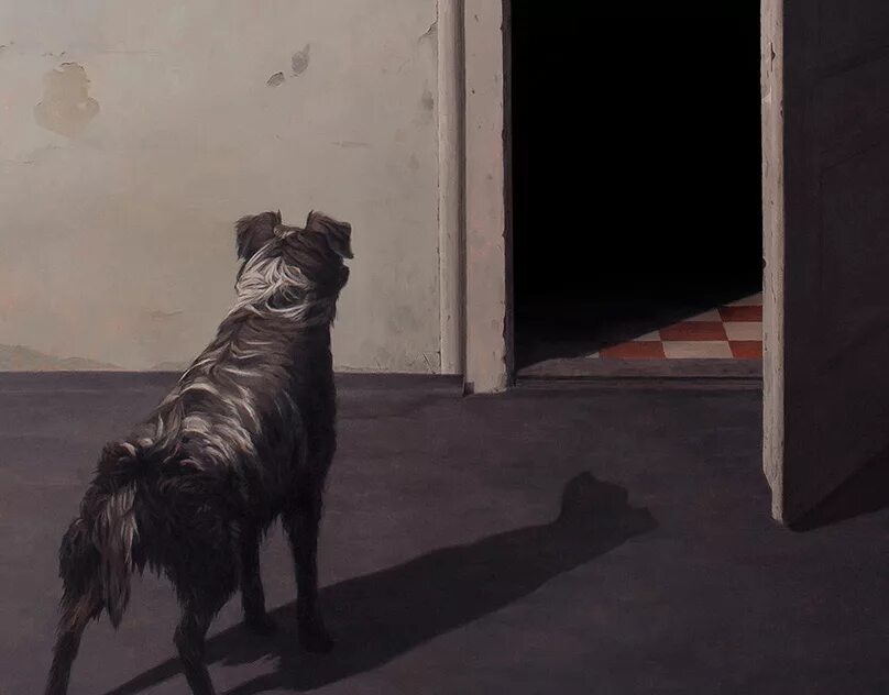 Изложение в тайге. За дверью тревожно залаяла собака текст. Собака перед дверью картина. У меня живет собака. Стихотворение з александровой дозор с иллюстрациями.