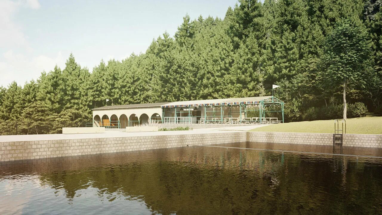 Лесни вила. Пруд лесни вилла линь. koupaliste.