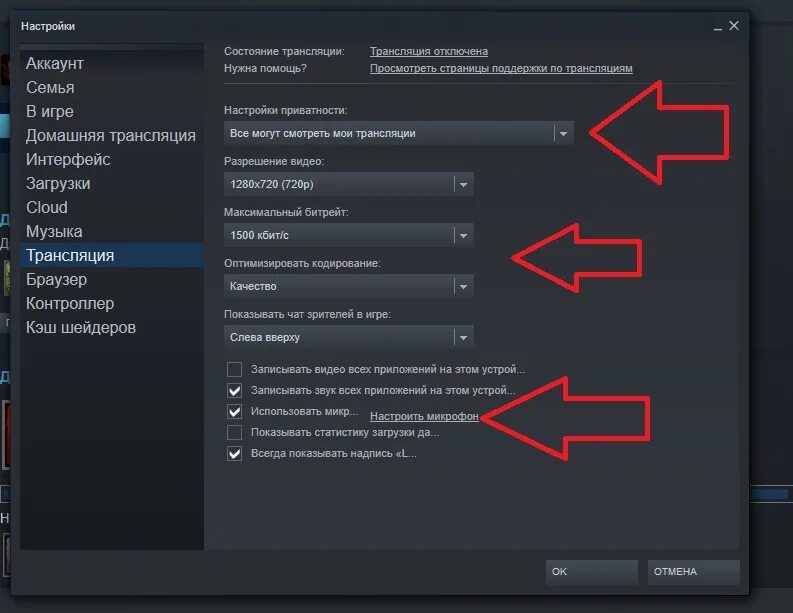 Трансляция стим. Как включить микрофон в стиме. Как включить трансляцию в стиме. Настройки микрофона в стиме. Как выключить игру в стиме
