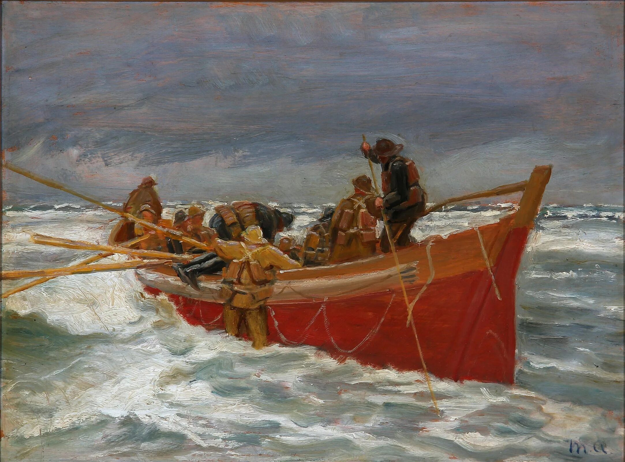 Песня где лодка. Michael Peter Ancher картины. Микаэль анкер рыбаки. Рыбаки в Ментоне Жюль Бретон.