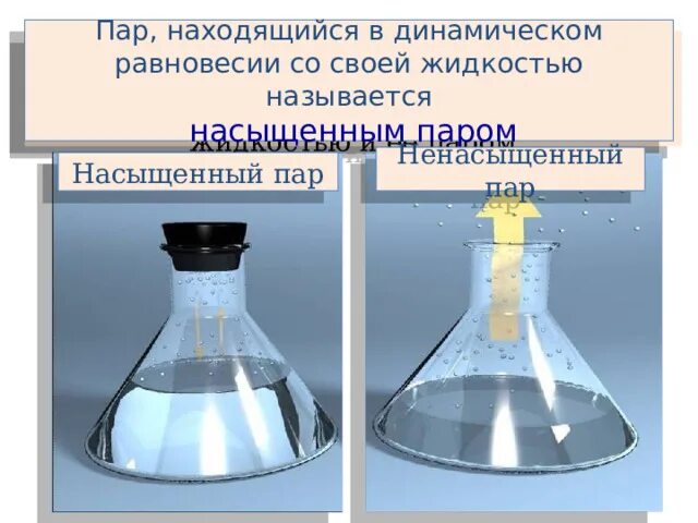Динамическое равновесие пара со своей жидкостью. Динамическое равновесие пара со своей жидкостью
