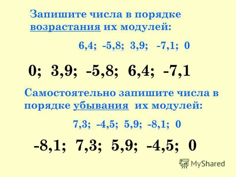Модуль числа 9 4. Запиши числа в порядке возрастания. записать числа в порядке возрастания. запишите числа в порядке возрастания. запиши числа в порядке возраста.
