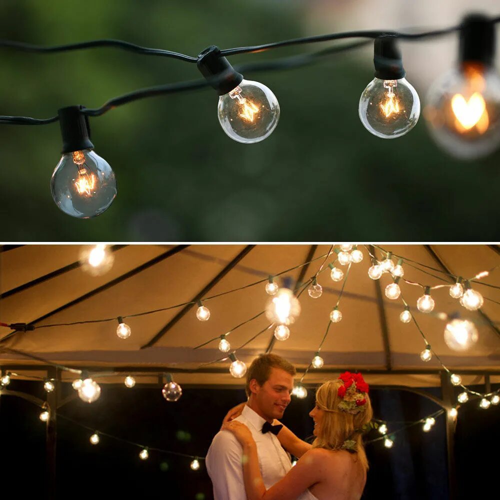 На сколько лампочек есть гирлянды. G40 Bulb String Lights Outdoor/Indoor. Гирлянда из лампочек. Гирлянда уличная лампочки. Ретро гирлянда из лампочек.