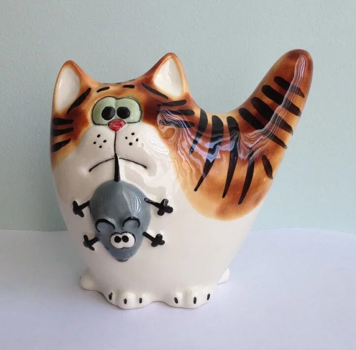 Керамическая кошка купить. Кошка керамика.