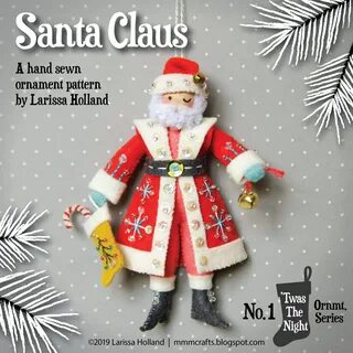 Vintage felt santa ornament