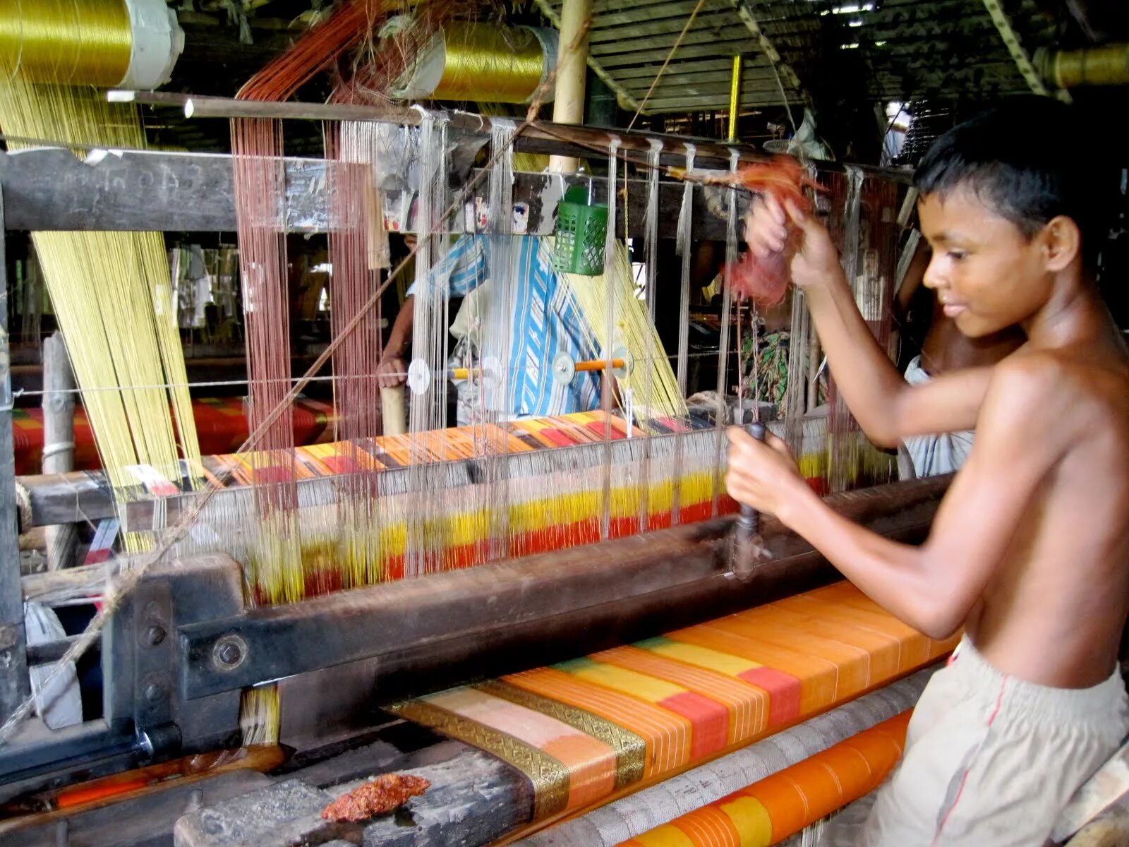 Weaving Factory. Weaver Loom. Power Loom. Hand Weaving.